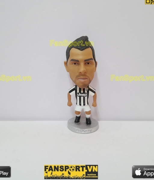 Tượng Carlos Tevez 10 Juventus 2014 2015 home black white kodoto