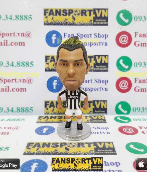 Tượng Carlos Tevez 10 Juventus 2014 2015 home black white kodoto