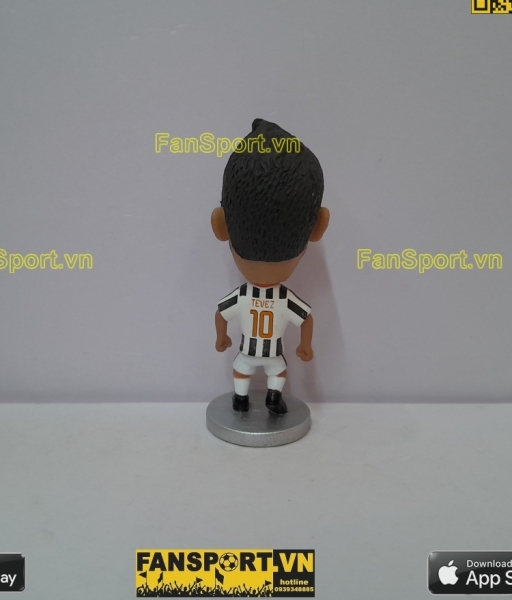 Tượng Carlos Tevez 10 Juventus 2014 2015 home black white kodoto