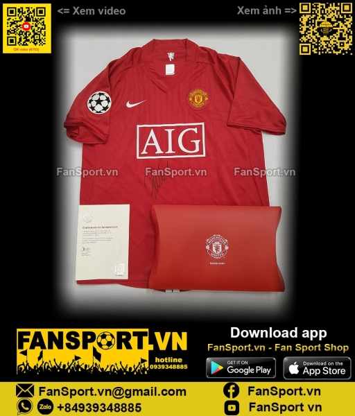 Áo đấu chữ ký Fletcher Manchester United 2007-2008-2009 COA 237924