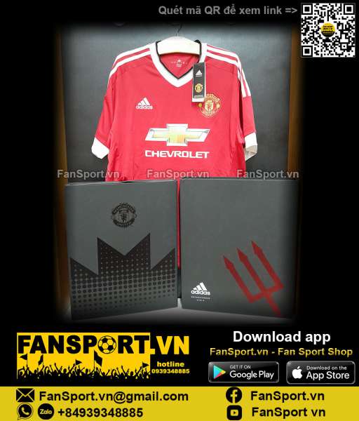 Box áo Manchester United Adidas 2015 2016 home red BNWT