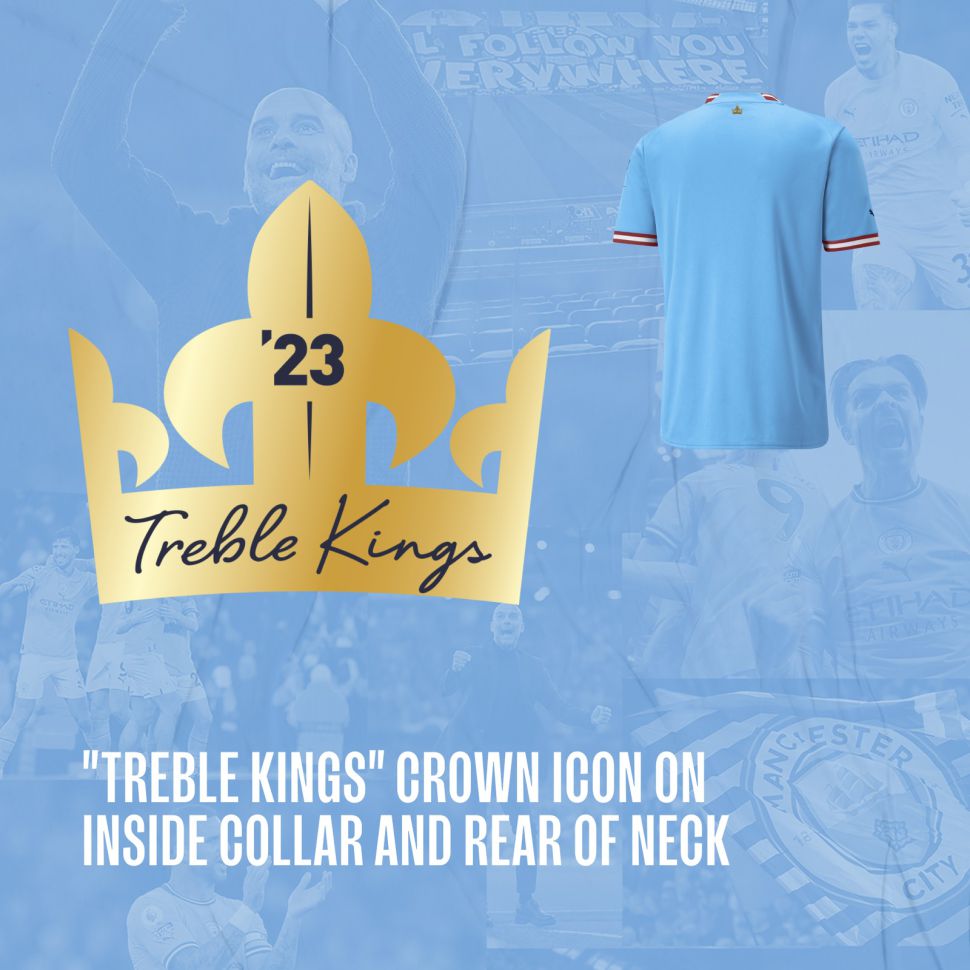 Box áo Manchester City Treble Kings Winner 2022 2023 home shirt jersey