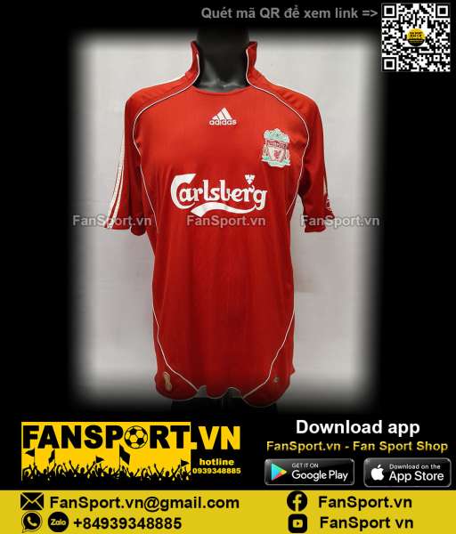 Áo đấu Liverpool 2006-2007-2008 home shirt jersey red Adidas 053327