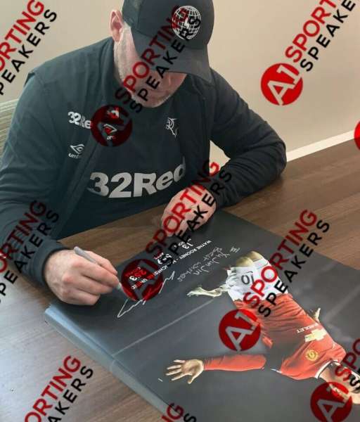 Ảnh chữ ký Rooney England 2016 2017 2018 home signed hand COA