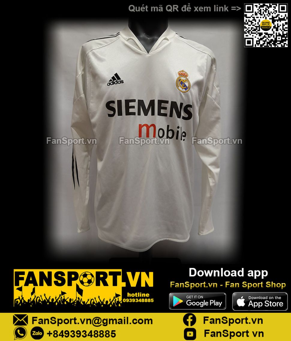 Áo đấu Beckham 23 Real Madrid 2004-2005 home shirt jersey long 183935