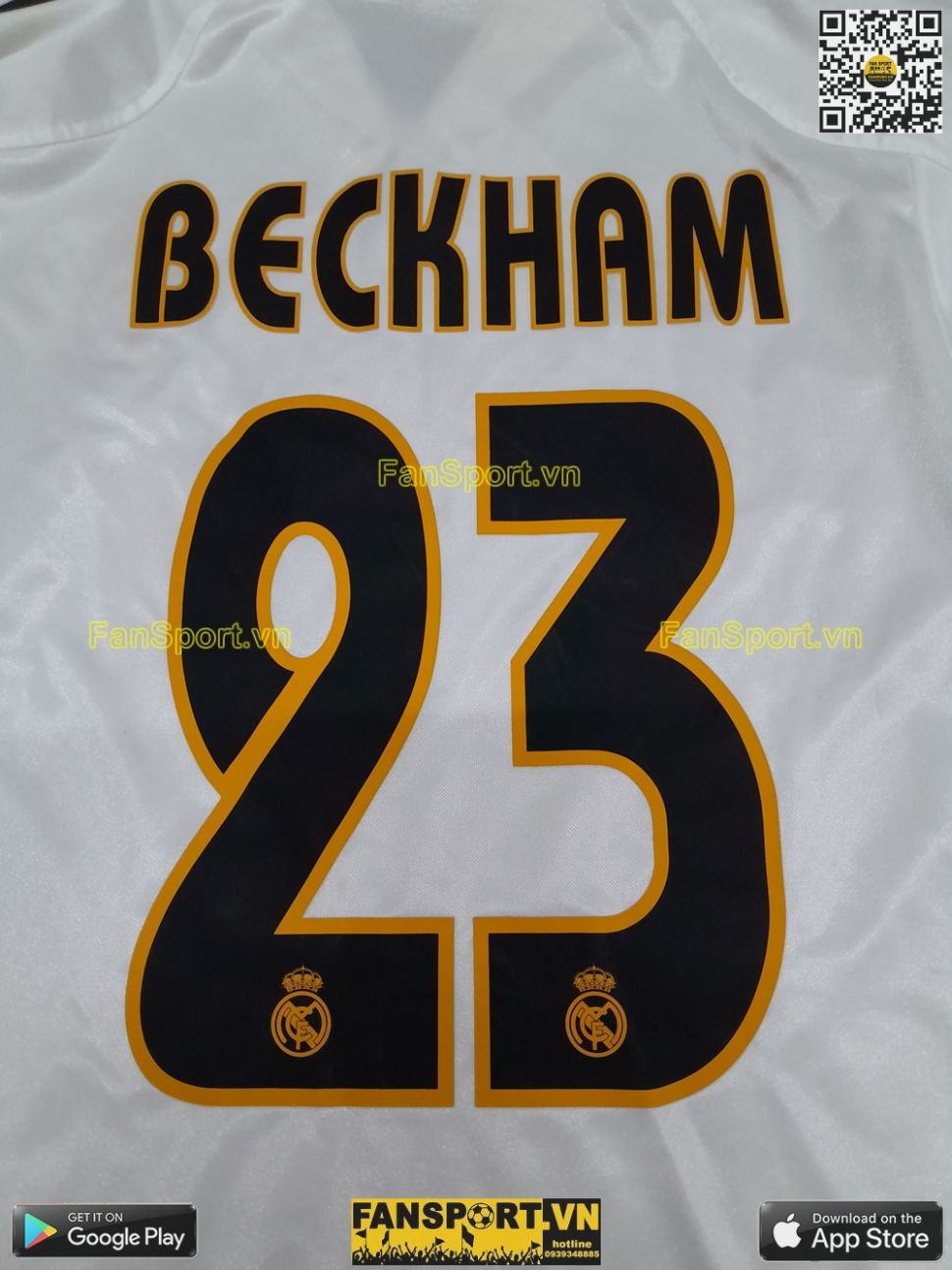 Áo đấu Beckham 23 Real Madrid 2004-2005 home shirt jersey long 183935