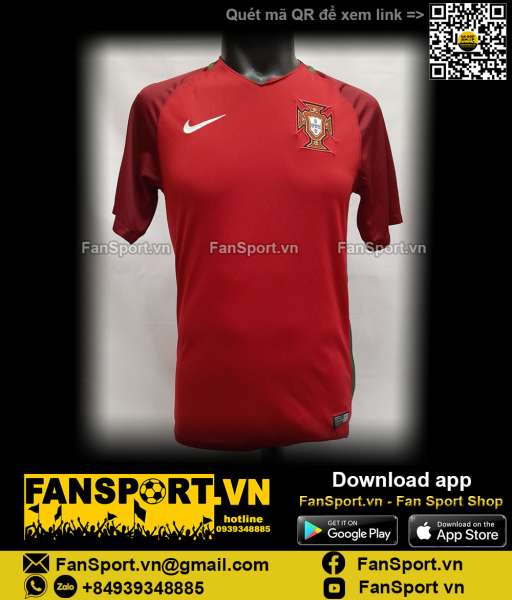 Áo đấu Portugal 2016-2017-2018 home shirt jersey red 724620 Nike S