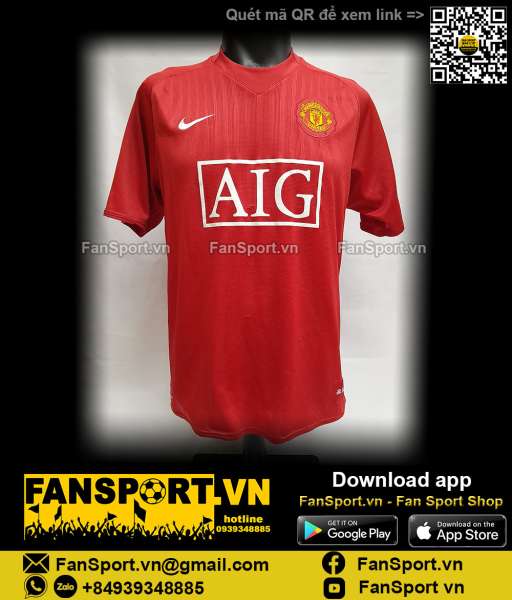 Áo Ronaldo Manchester United 2007 2008 2009 home shirt jersey 237924
