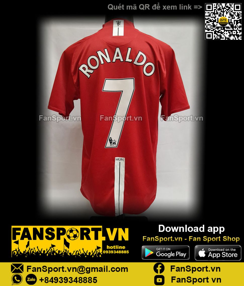 Áo Ronaldo Manchester United 2007 2008 2009 home shirt  jersey 237924