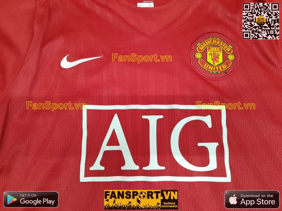 Áo Ronaldo Manchester United 2007 2008 2009 home shirt  jersey 237924