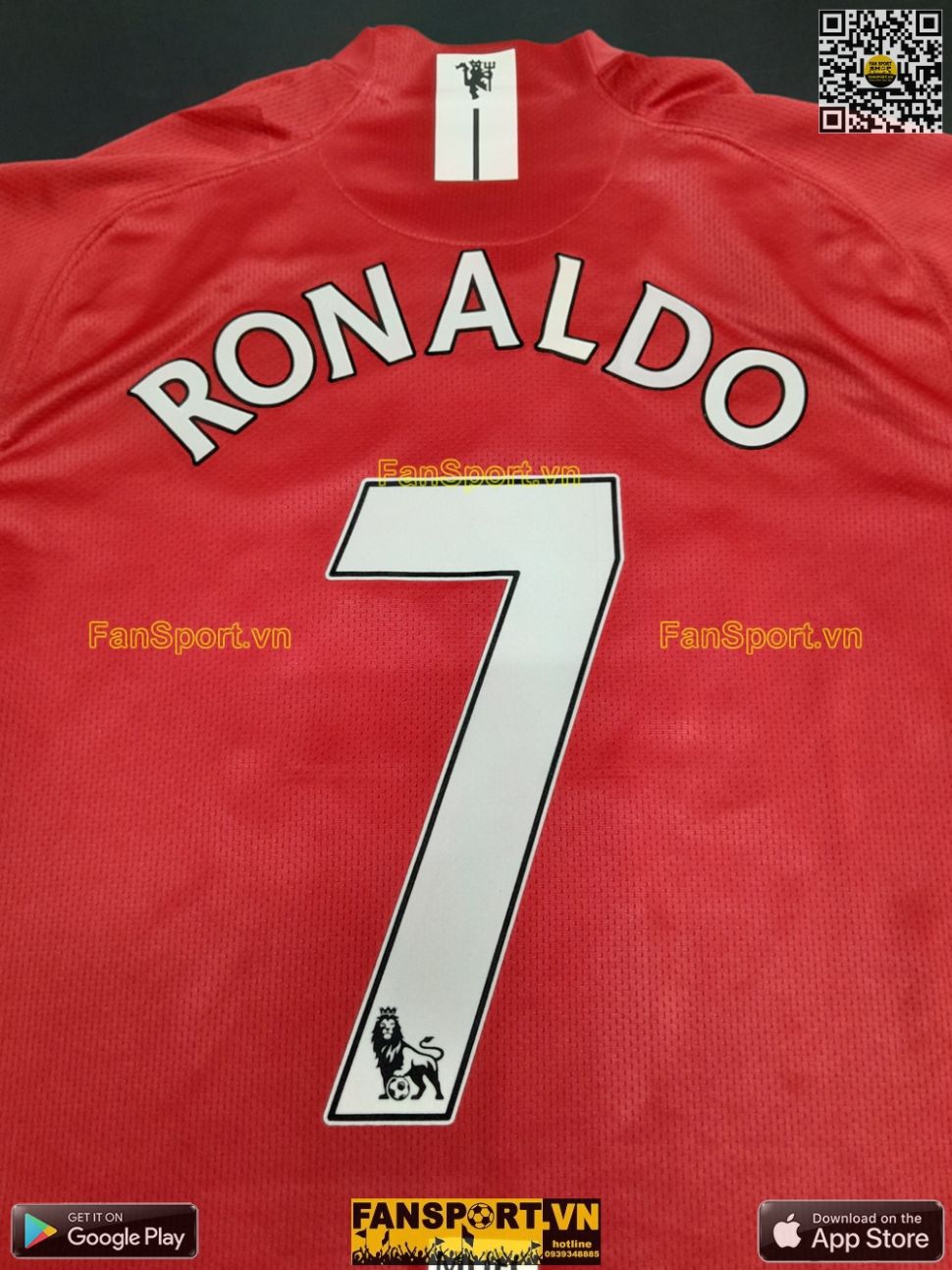 Áo Ronaldo Manchester United 2007 2008 2009 home shirt  jersey 237924