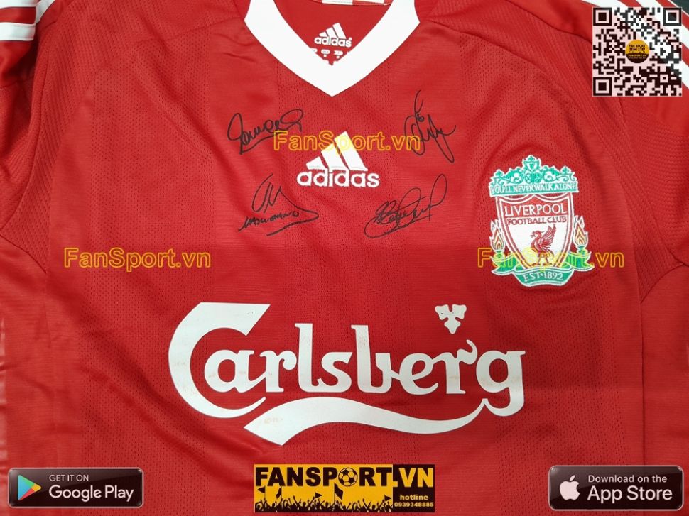 Box Liverpool 2008 2009 2010 home shirt limited Torres, Gerrard signed