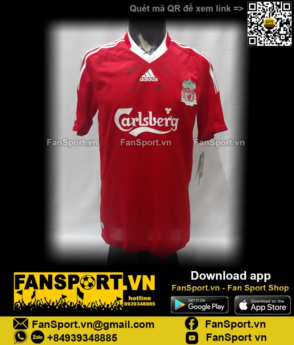 Box Liverpool 2008 2009 2010 home shirt limited Torres, Gerrard signed