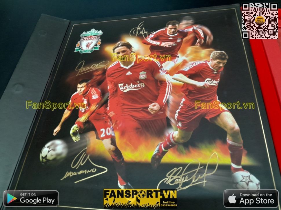 Box Liverpool 2008 2009 2010 home shirt limited Torres, Gerrard signed