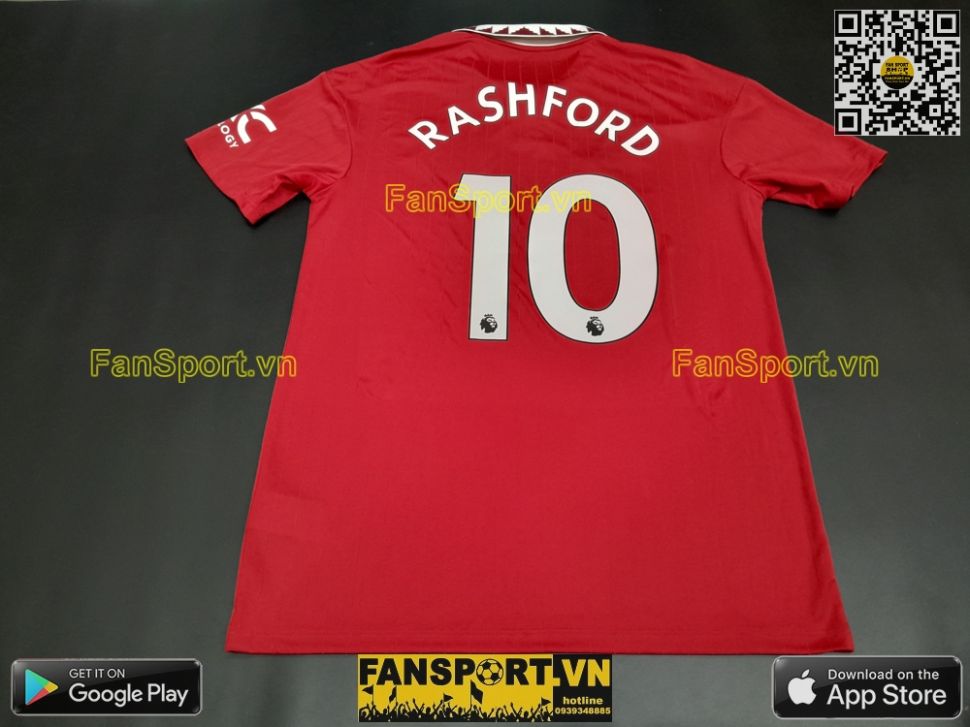 Áo đấu Rashford 10 Manchester United 2022 2023 shirt jersey red H13881