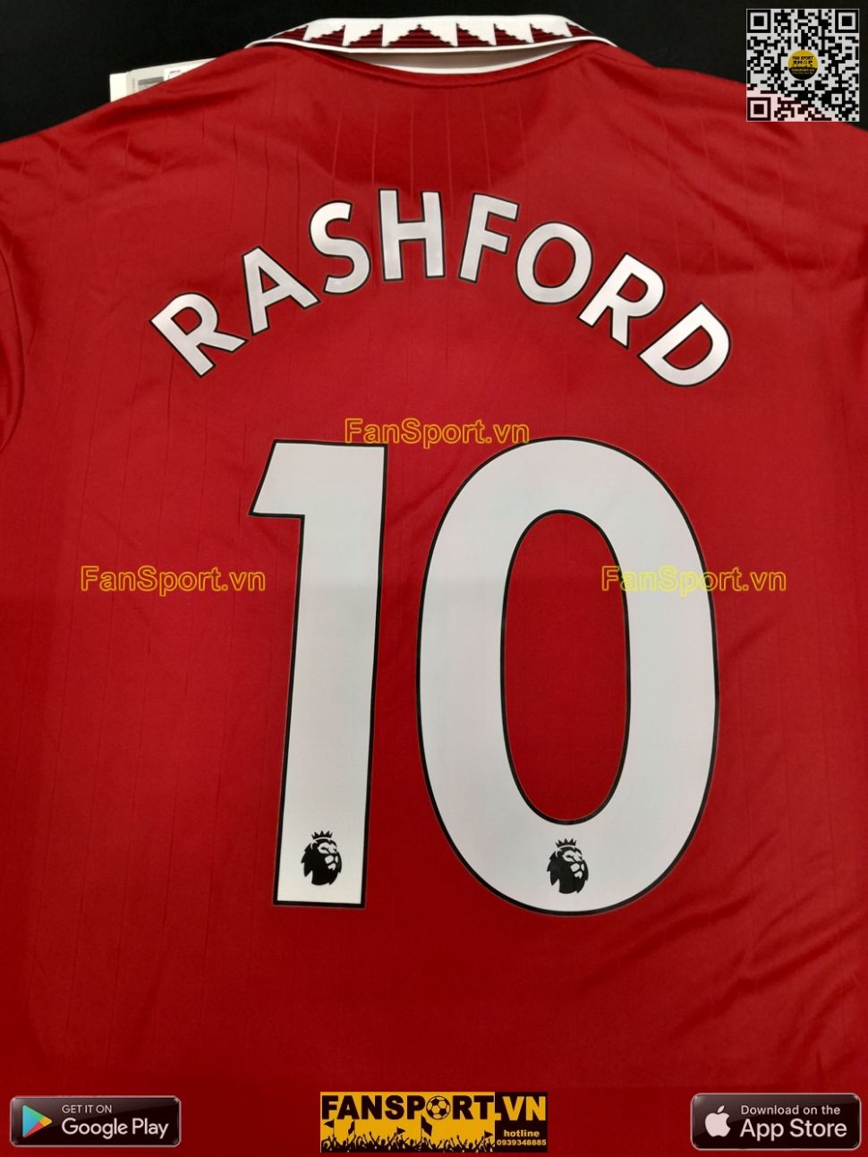 Áo đấu Rashford 10 Manchester United 2022 2023 shirt jersey red H13881