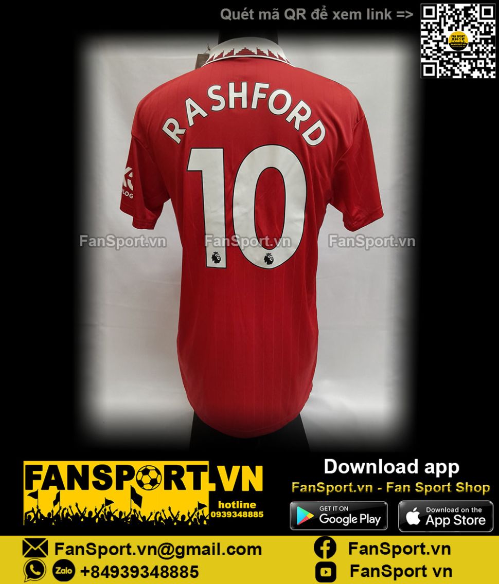 Áo đấu Rashford 10 Manchester United 2022 2023 shirt jersey red H13881