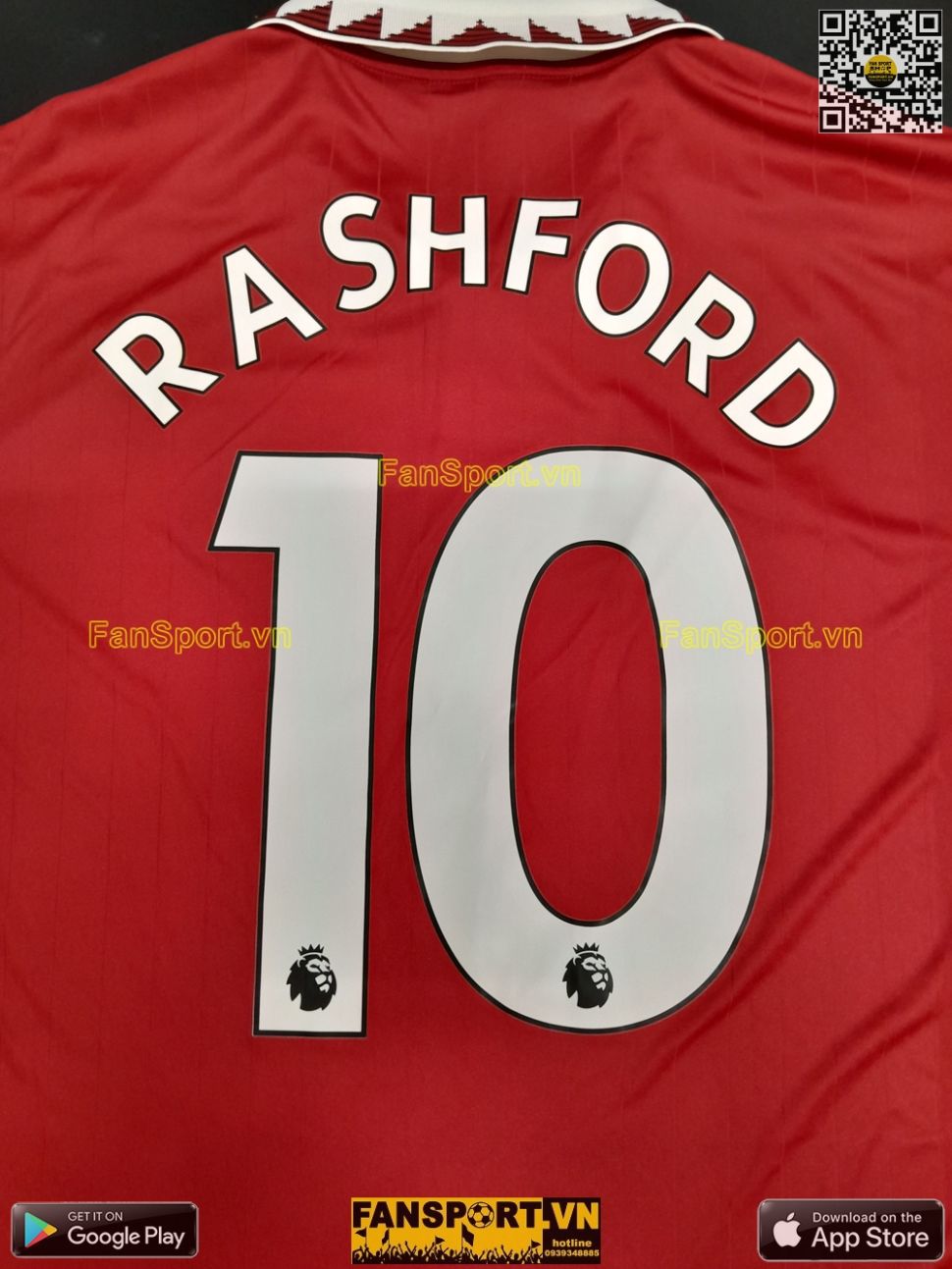 Áo đấu Rashford 10 Manchester United 2022 2023 shirt jersey red H13881