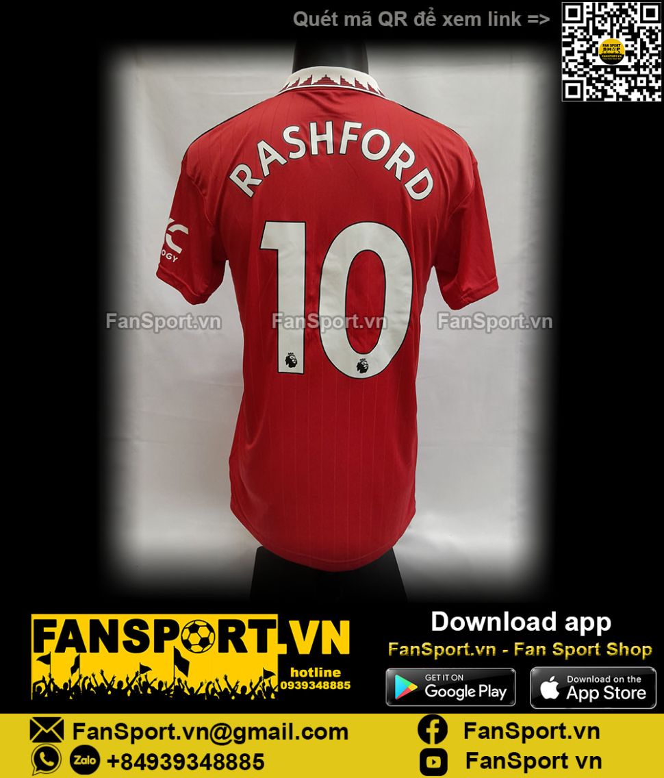 Áo đấu Rashford 10 Manchester United 2022 2023 shirt jersey red H13881