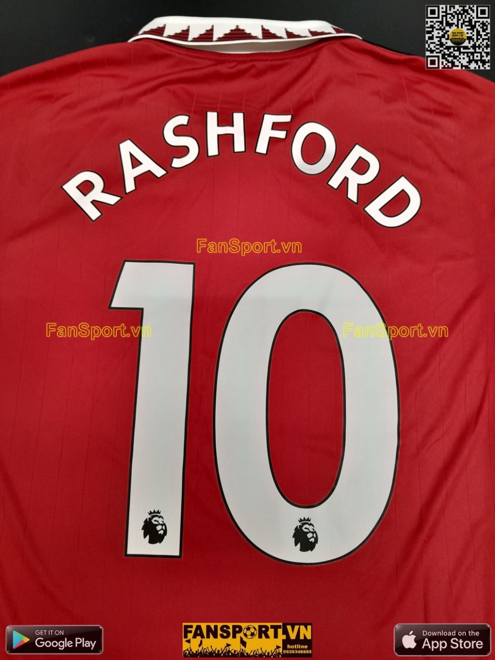 Áo đấu Rashford 10 Manchester United 2022 2023 shirt jersey red H13881