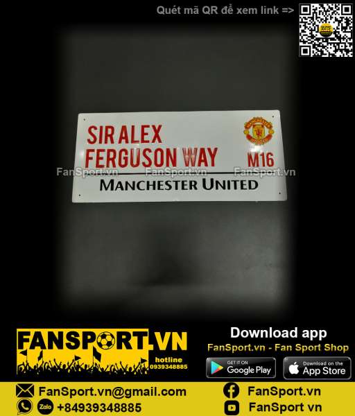 Bảng tên đường Sir Alex Ferguson Way M16 Manchester United official