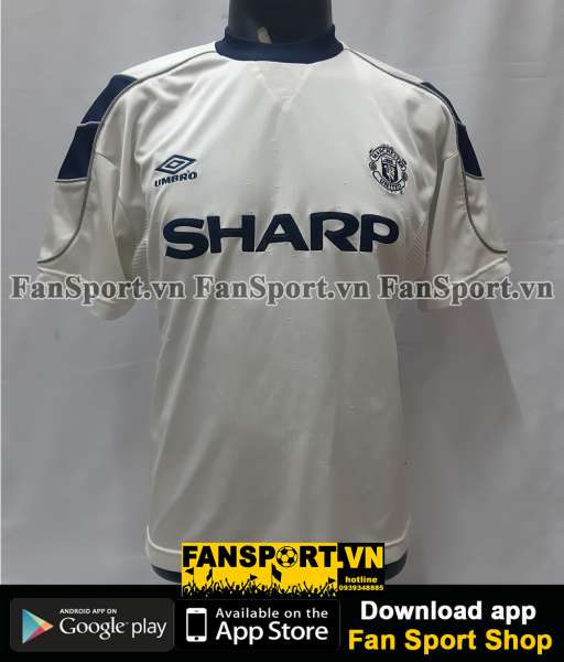Áo đấu Manchester United 1999-2000 third shirt jersey white Umbro