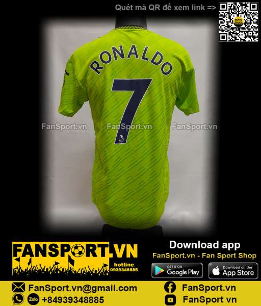 Áo Ronaldo Manchester United 2022 2023 third shirt jerser player issue
