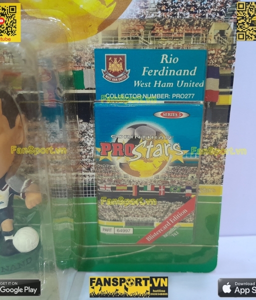Tượng Rio Ferdinand 15 West Ham 1999 2000 2001 away corinthian PRO277