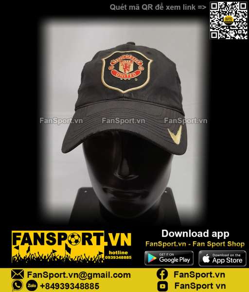 Nón Manchester United 2006-2007 away black cap hat original Nike