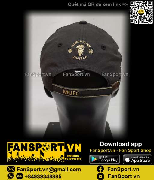 Nón Manchester United 2006-2007 away black cap hat original Nike