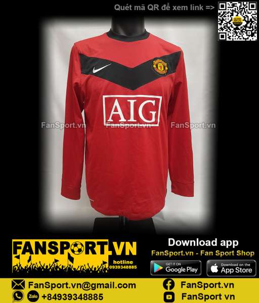 Áo đấu Manchester United 2009-2010 home shirt jersey red 355092 Nike