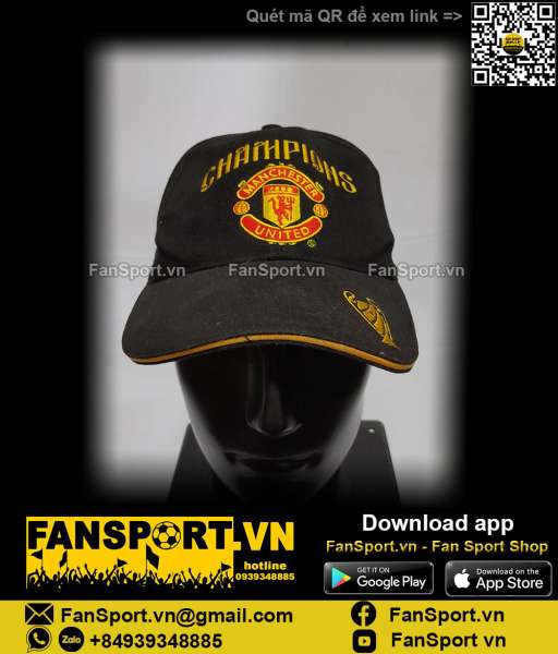 Nón Winners Champion League 2008 Manchester United black cap hat
