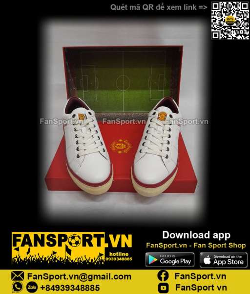 Giày trắng Manchester United C301 Sneaker Old Trafford white shoes