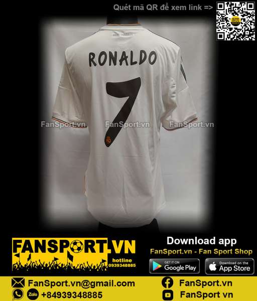 Áo Ronaldo 7 Real Madrid 2013 2014 home shirt jersey Adidas Z29356 CR7