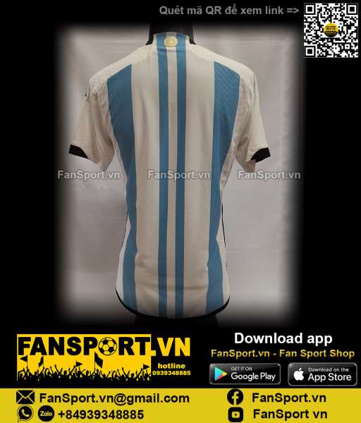 Áo đấu Argentina 2022 2023 home shirt jersey HF2157 authentic player M