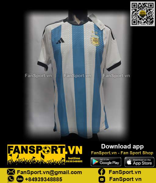 Áo đấu Argentina 2022 2023 home shirt jersey HF2157 authentic player M