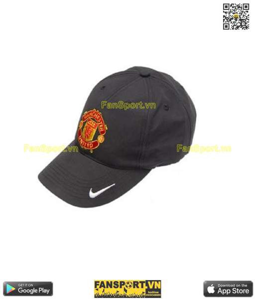 Nón Manchester United 2007-2008 away shirt black cap hat Nike 237959