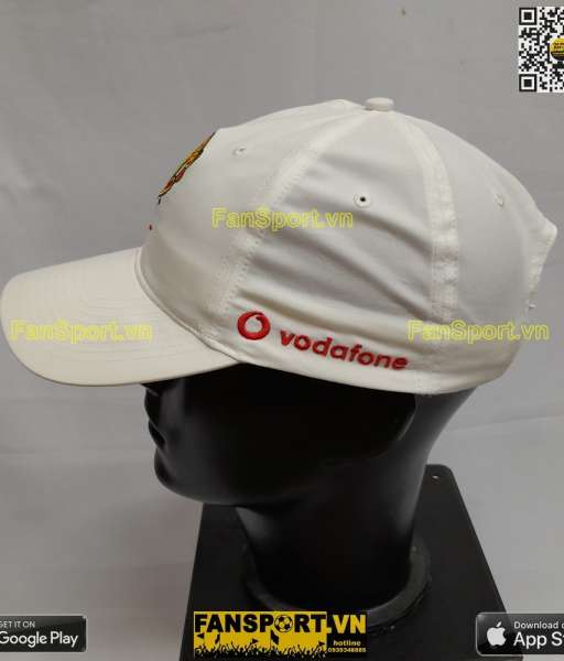 Nón trắng Manchester United Vodafone white cap hat Nike mũ