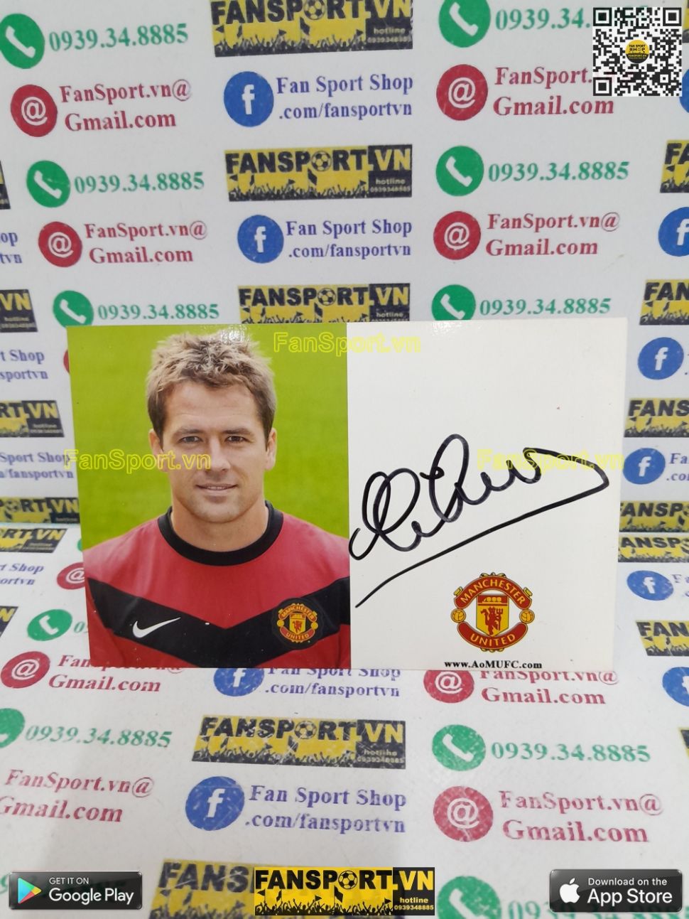 Ảnh chữ ký Michael Owen Manchester United 2009-2010 home signed hand