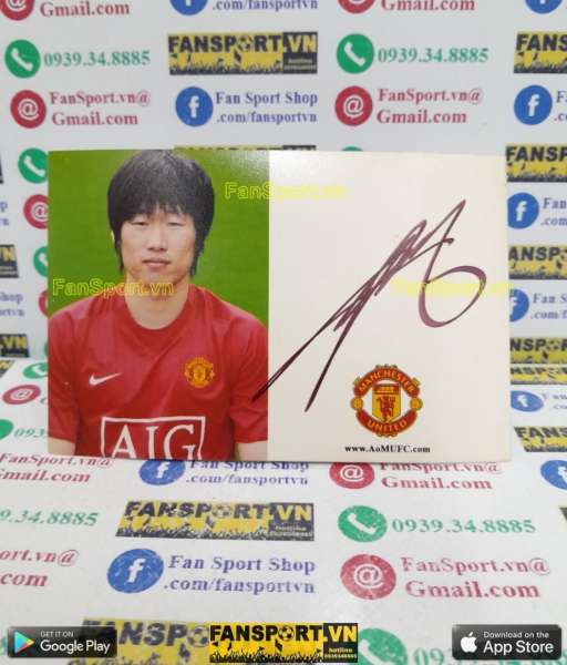 Ảnh chữ ký Park Ji Sung Manchester United 2007 2009 home signed hand