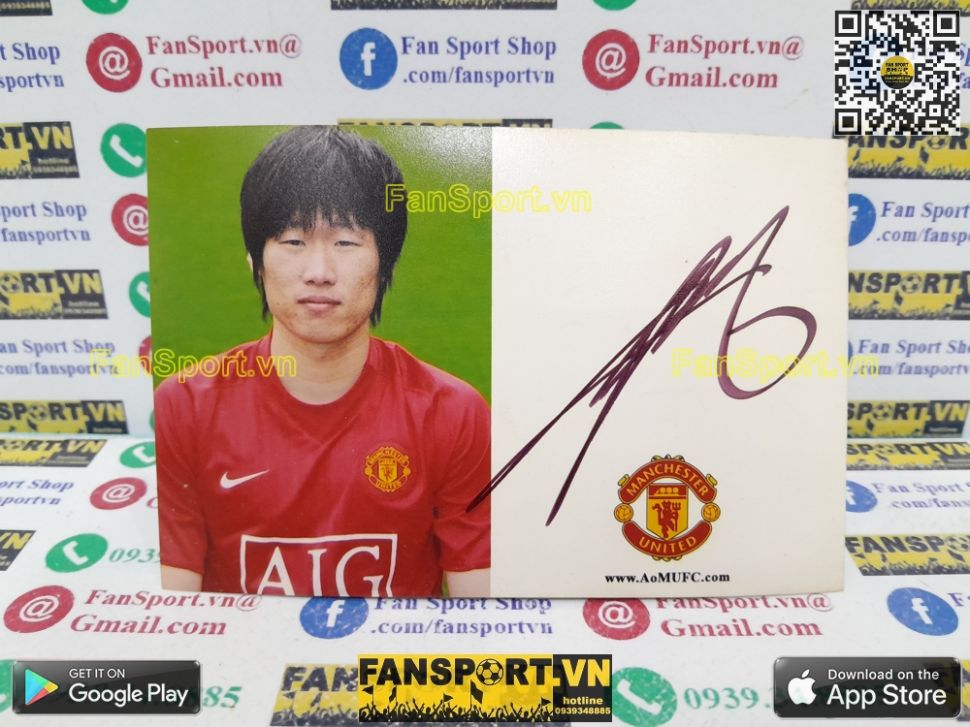 Ảnh chữ ký Park Ji Sung Manchester United 2007 2009 home signed hand