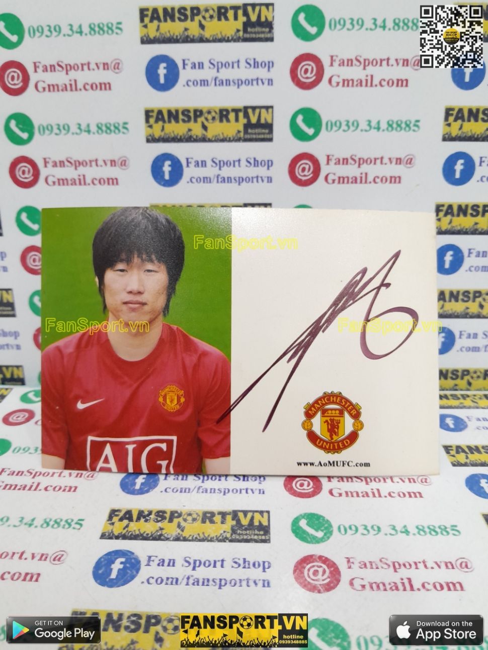 Ảnh chữ ký Park Ji Sung Manchester United 2007 2009 home signed hand