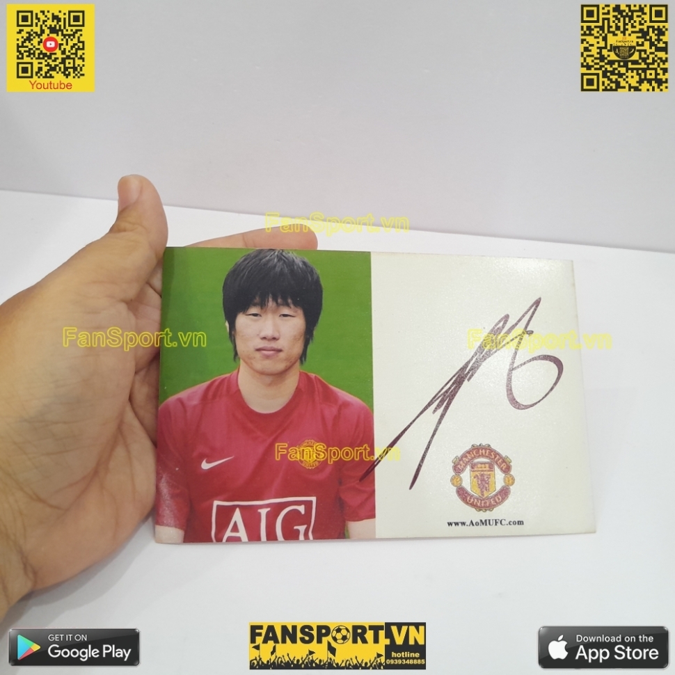 Ảnh chữ ký Park Ji Sung Manchester United 2007 2009 home signed hand