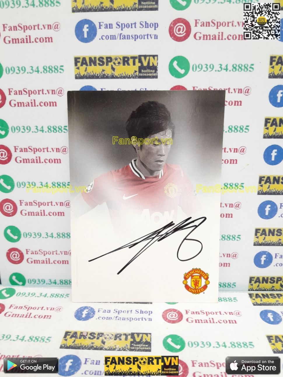 Ảnh chữ ký Park Ji Sung Manchester United 2011 2012 home signed hand