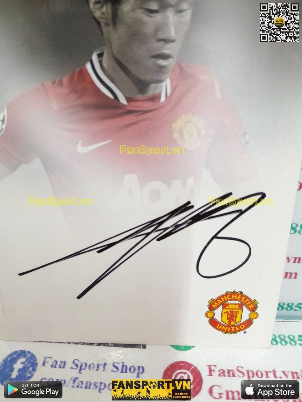 Ảnh chữ ký Park Ji Sung Manchester United 2011 2012 home signed hand