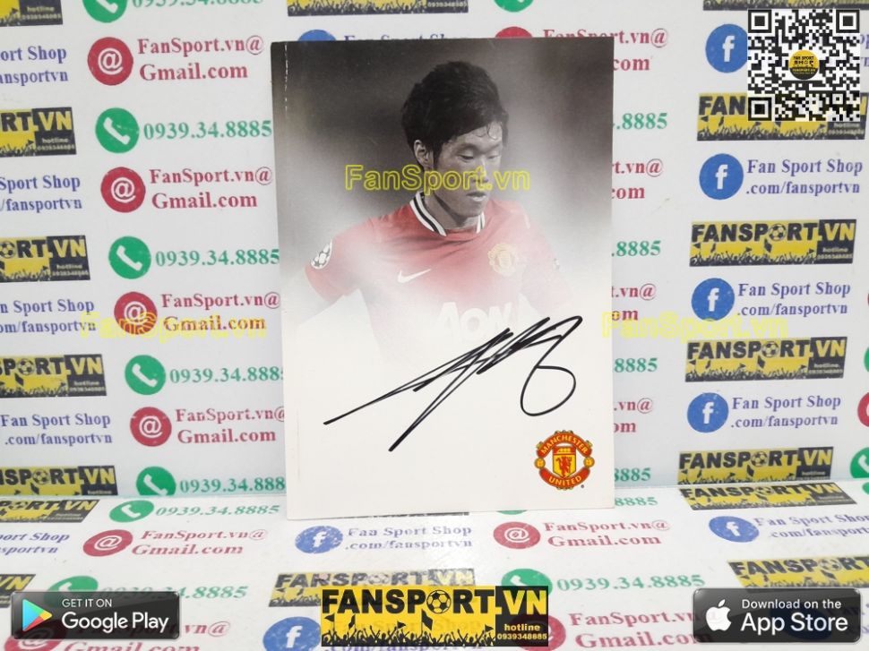 Ảnh chữ ký Park Ji Sung Manchester United 2011 2012 home signed hand