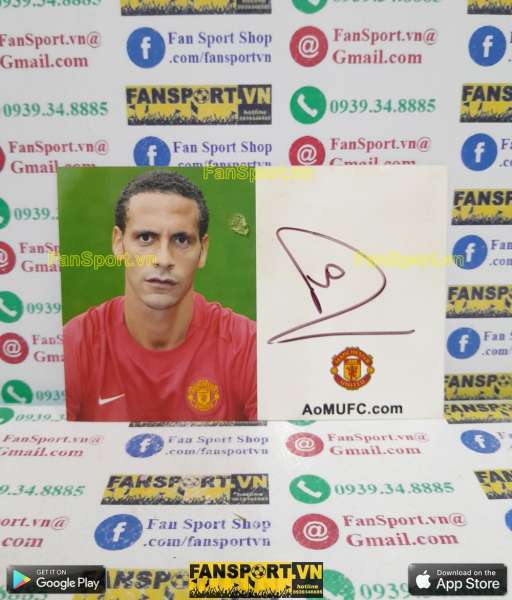 Ảnh chữ ký Rio Ferdinand Manchester United 2007-2009 home signed hand