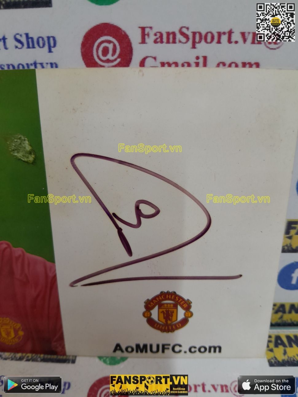Ảnh chữ ký Rio Ferdinand Manchester United 2007-2009 home signed hand