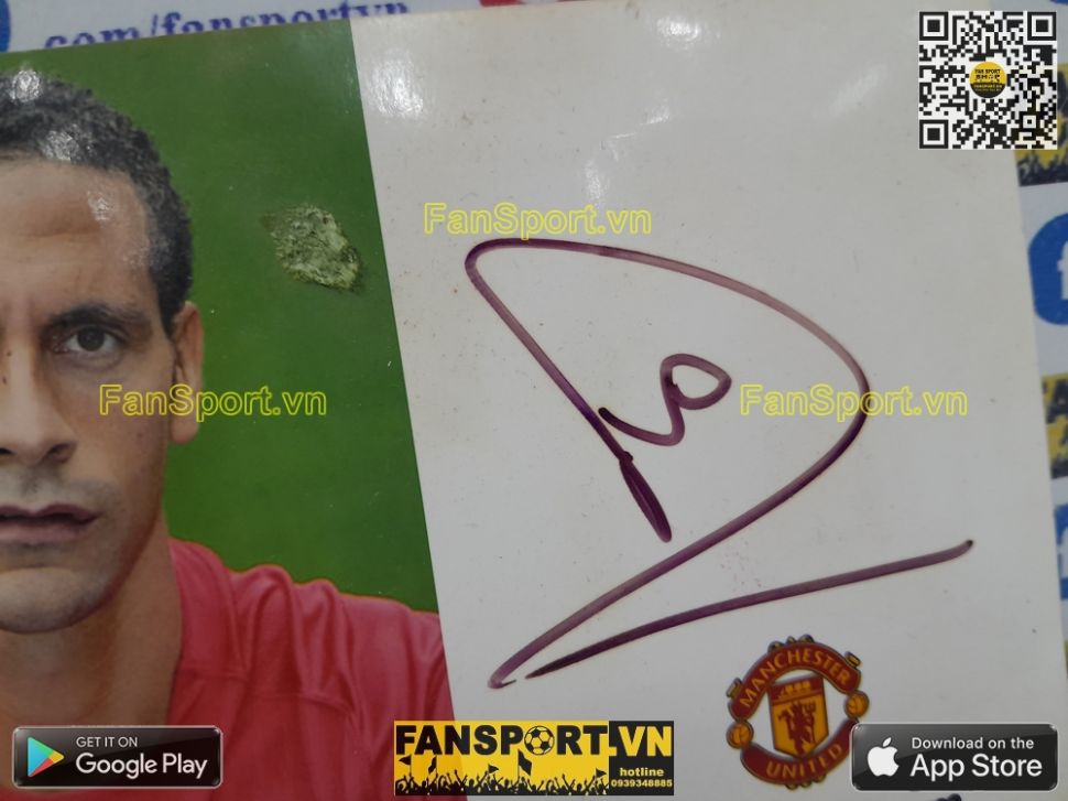 Ảnh chữ ký Rio Ferdinand Manchester United 2007-2009 home signed hand