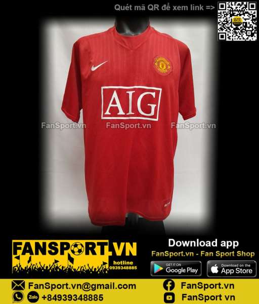 Áo đấu Manchester United 2007-2008-2009 home shirt jersey red 237924